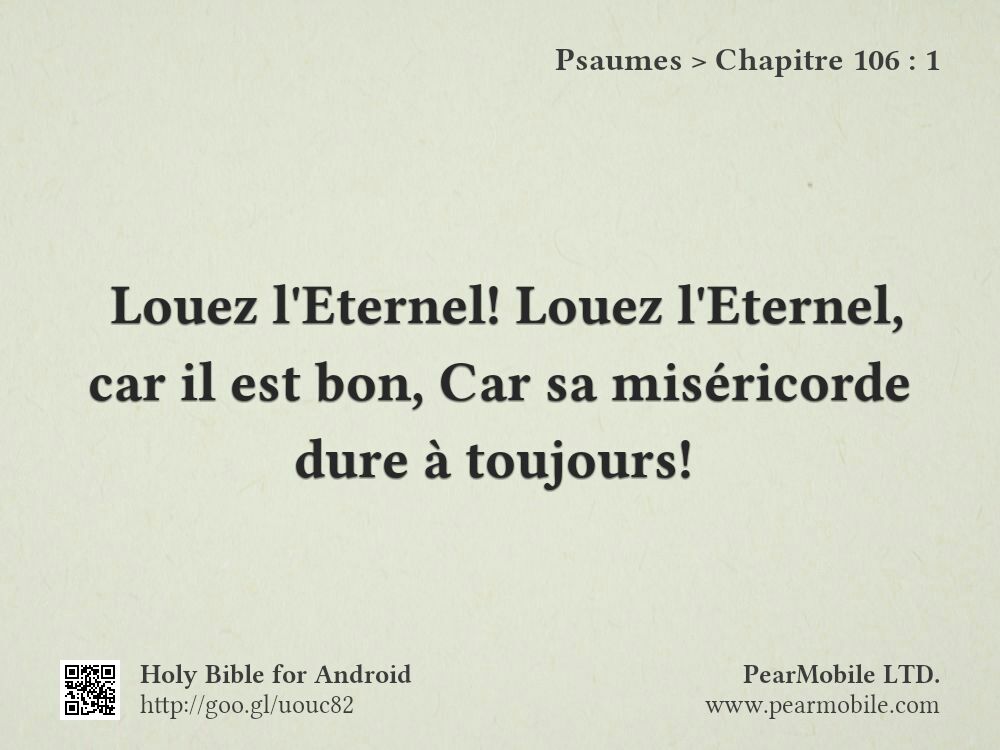 Psaumes, Chapitre 106:1